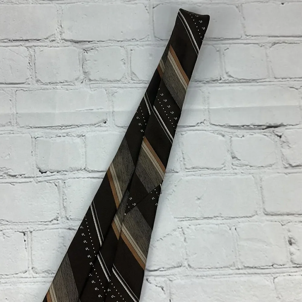 Don Loper Brown Patterned Polyester Neck Tie - Picture 6 of 6